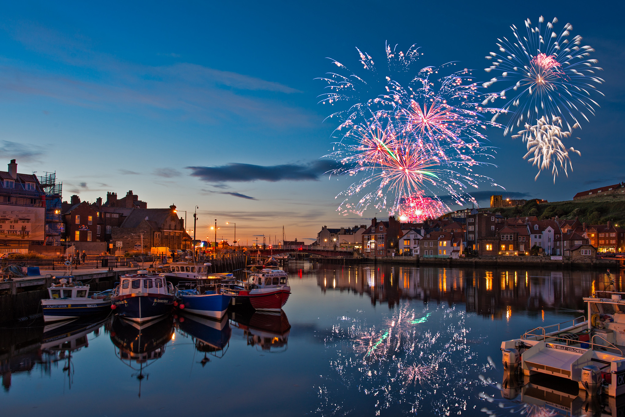 Fireworks over Whitby harbour